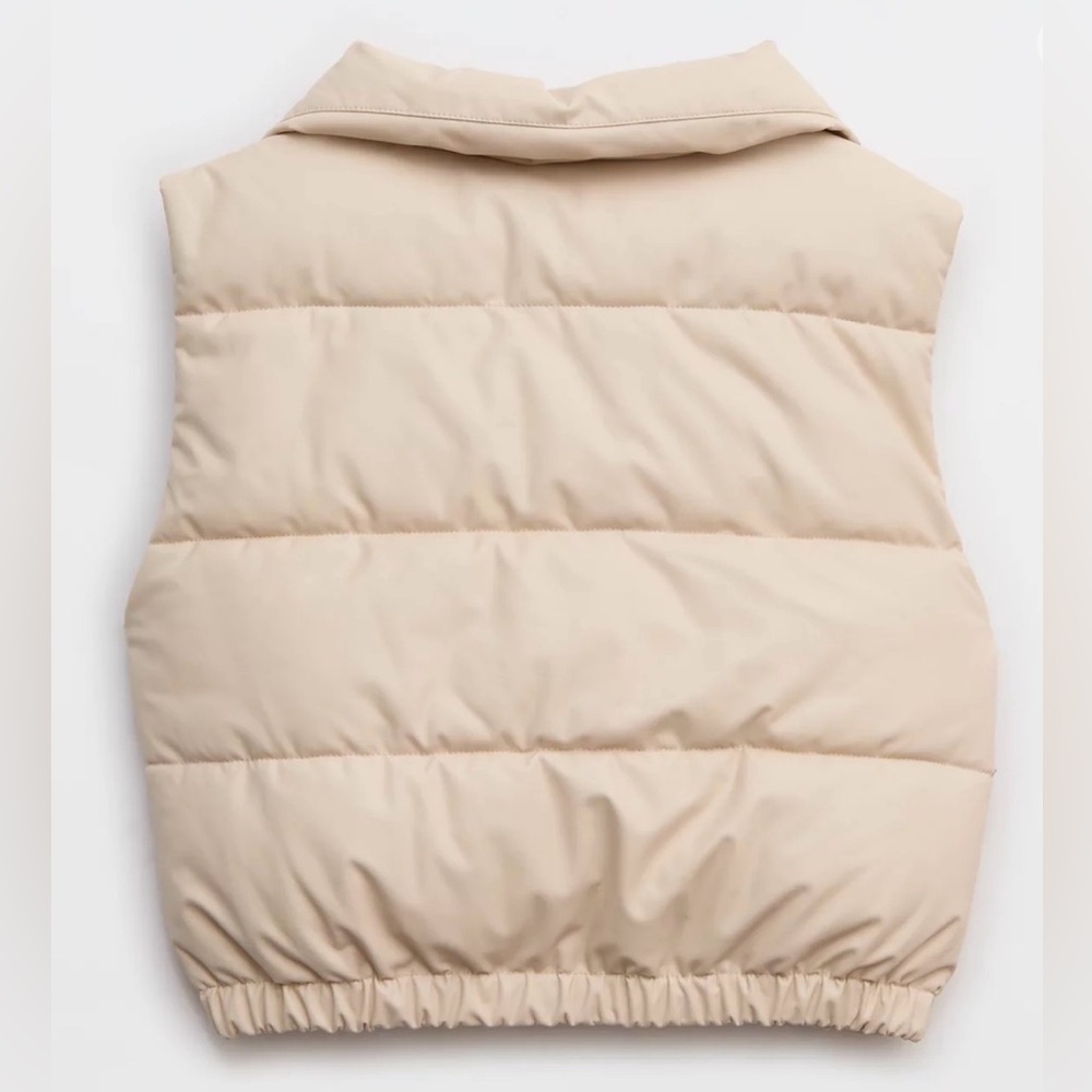 NEW! OFFLINE By Aerie Real Luxe Faux Leather Vest in Sandalwood Size S - Picture 5 of 13